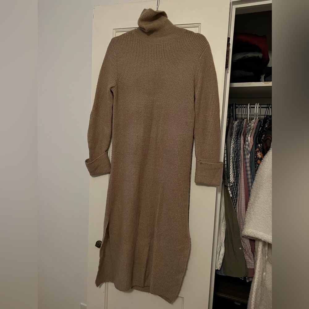 ASOS tan midi sweater dress US 4